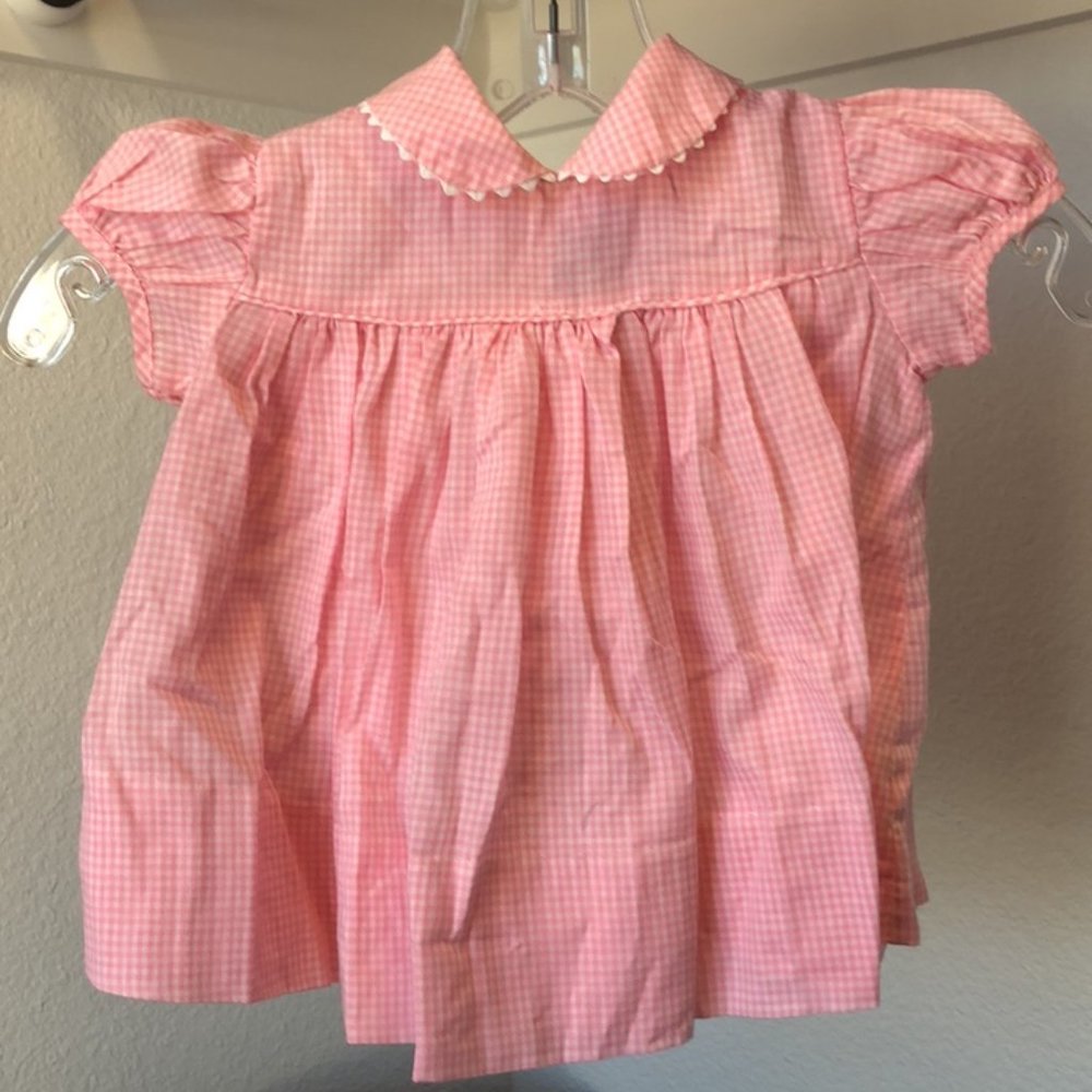 Vintage 80s Jayne Copeland pink gingham dress
